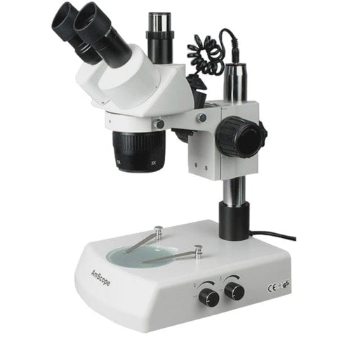 Open Box 10X-30X Trinocular Stereo Microscope with Top & Bottom Halogen Lights