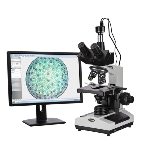 40X-2500X Trinocular Biological Compound Microscope + HD Recording Camera