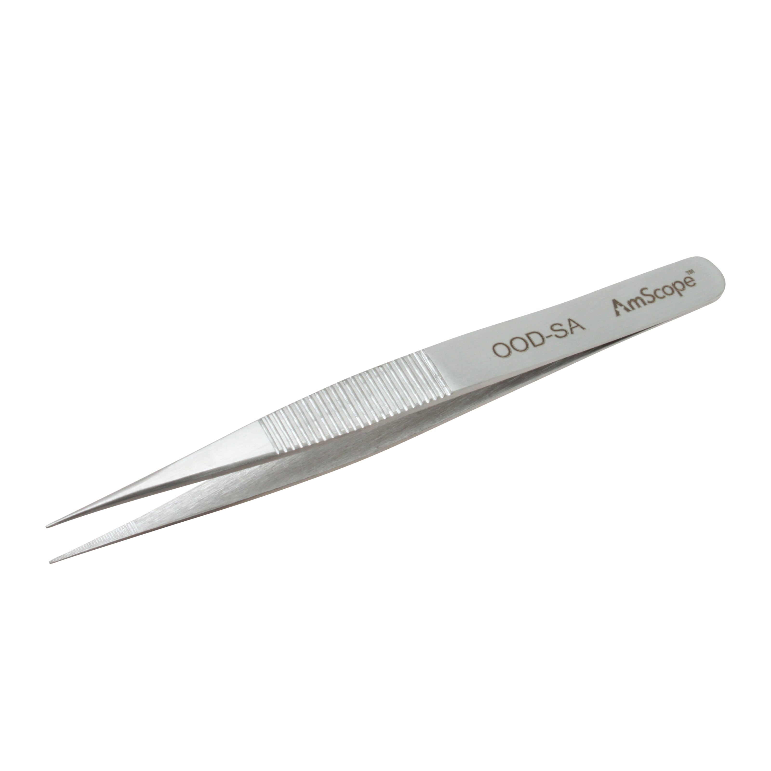 AmScope High Precision 4 3/4 in. Straight Flat Edge Tweezers