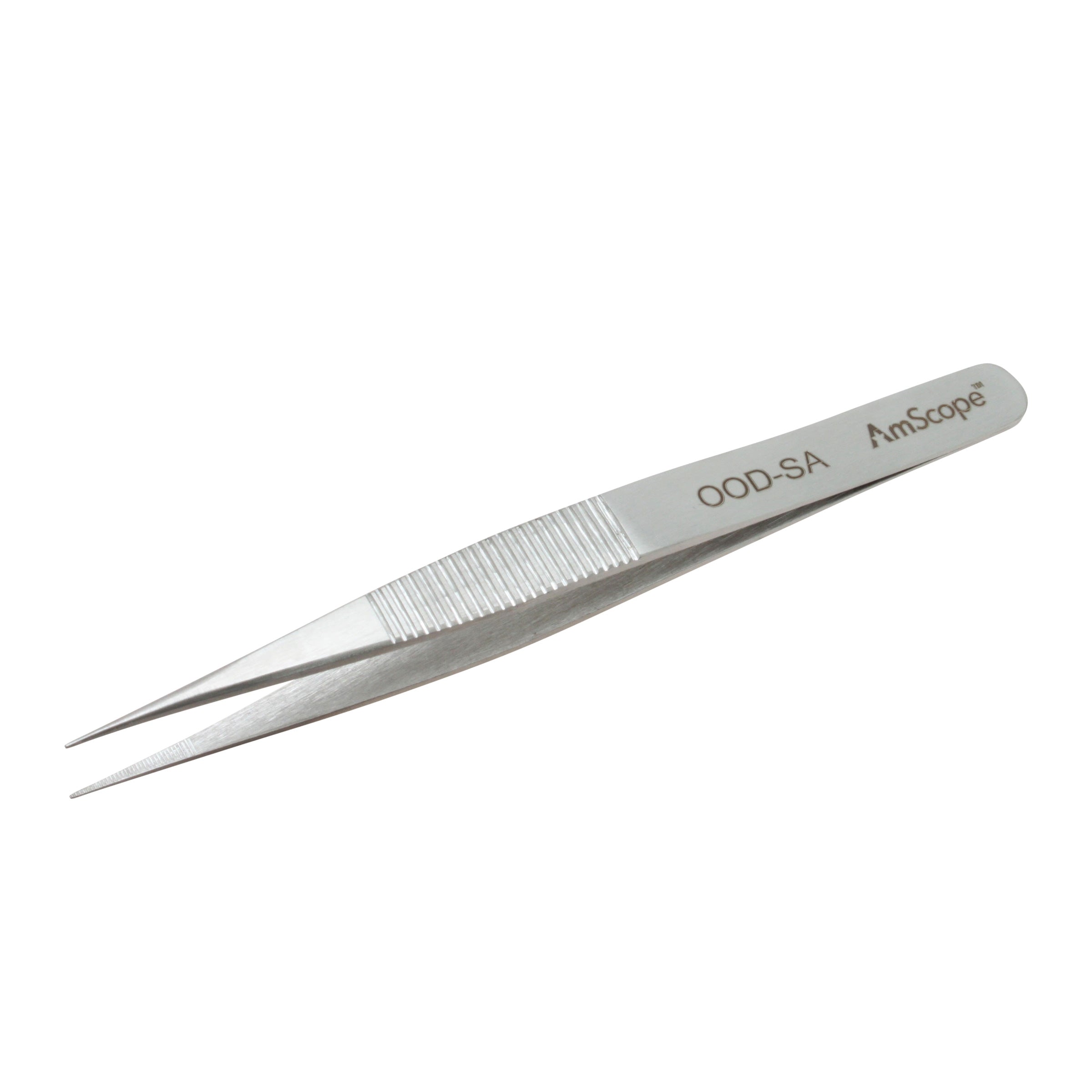 AmScope High Precision 4 3/4 in. Straight Flat Edge Tweezers