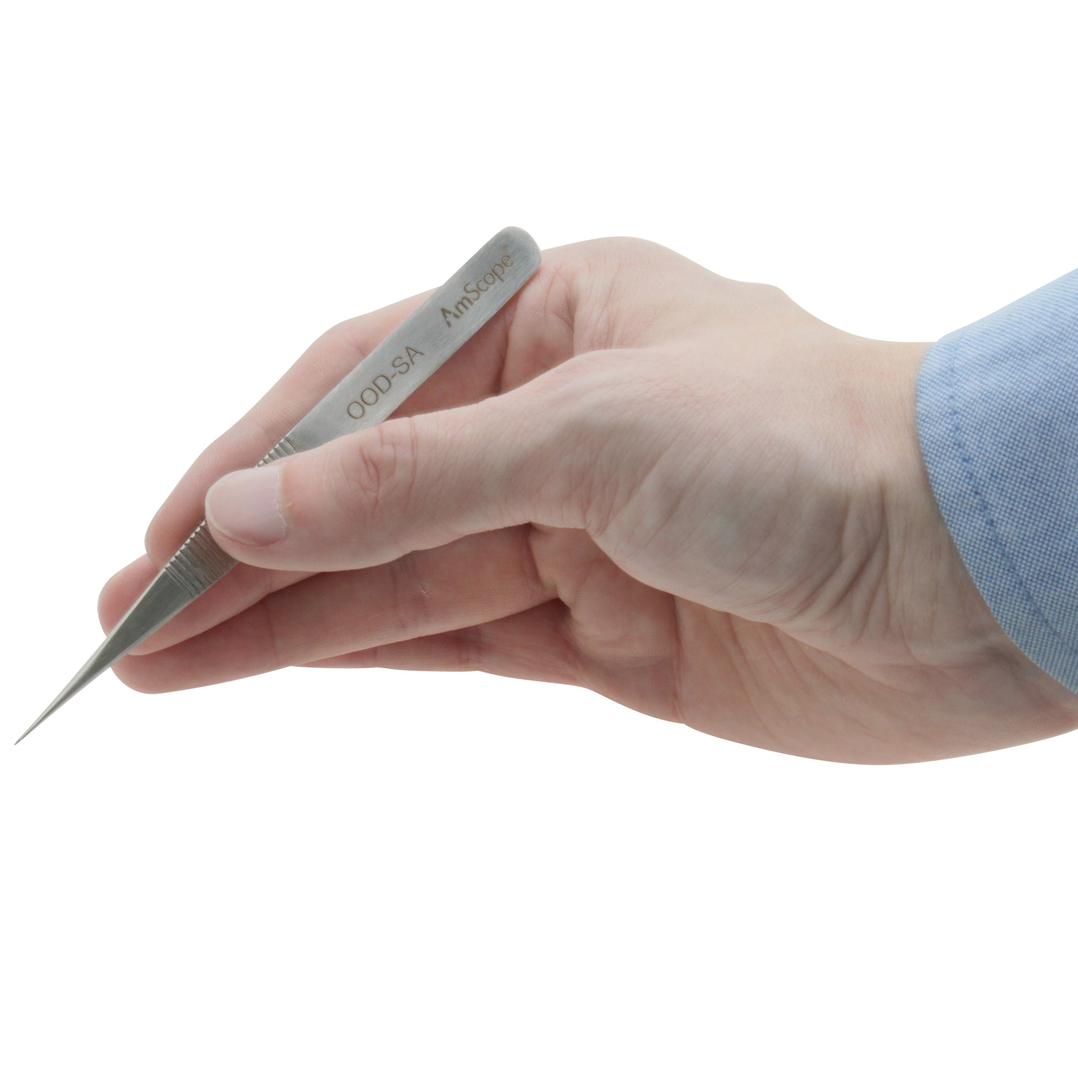 AmScope High Precision 4 3/4 in. Straight Flat Edge Tweezers