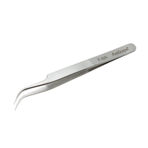 AmScope High Precision 4 3/4 in. Curved Fine Tip Tweezers