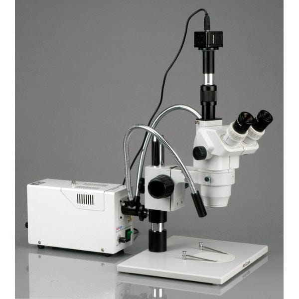 AmScope ZM-1TW3-FOD-9M Digital Enabled Trinocular Stereo Microscope an