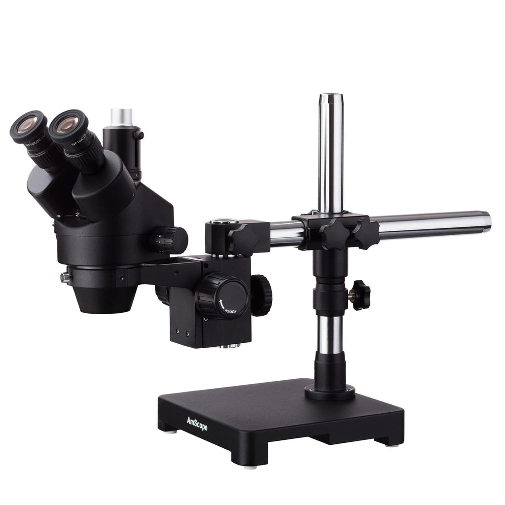 AmScope SM3T Series Black Trinocular Zoom Stereo Microscope 7X45X on